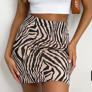 Pretty Little Thing Zebra Mini Skirt